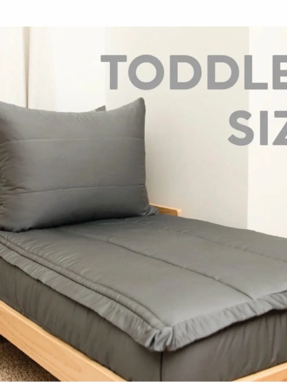 Plush Toddler Comforter Set in Gray - Cozy Sleep Layer
